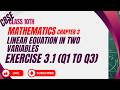 Exercise 3.1 Q1 to Q3 | Introduction to Graphical Method | #class10 #maths