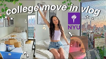 COLLEGE MOVE IN DAY VLOG✨*moving into my nyu DORM!* dorm  tour!