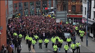 Atlético Madrid Fans Parade To Etihad Stadium For Champions League  Game VS Manchester City