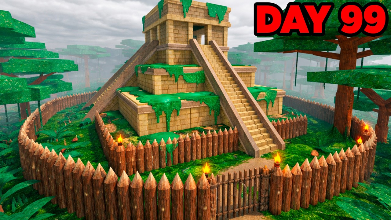 BUILT A BASE IN JUNGLE PYRAMID IN 99 NIGHTS IN THE FOREST