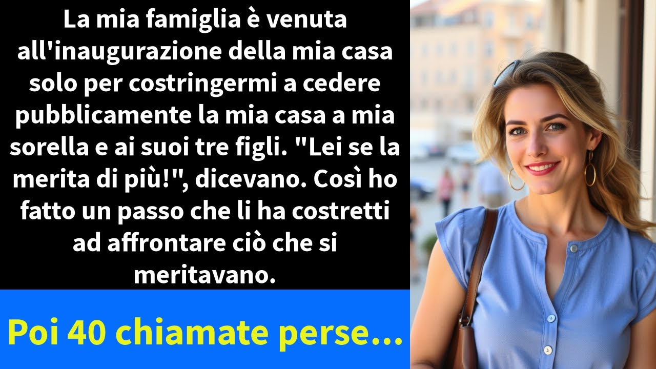 La mia famiglia è venuta all'inaugurazione della mia casa solo per costringermi a cedere ...