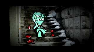 Lyra, sitting... and drinking