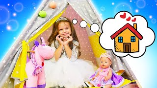 NEW castle for a little princess. Cleaning toys &amp; baby born doll. Play dolls &amp; baby doll videos.