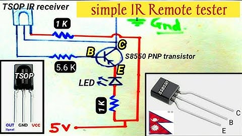 How to control LED light with TV remote, Simple IR Remote tester with transistor.