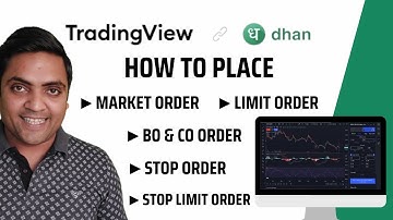 How to place market  / limit  / trigger  / cover order / bracket order on trading view dhan website
