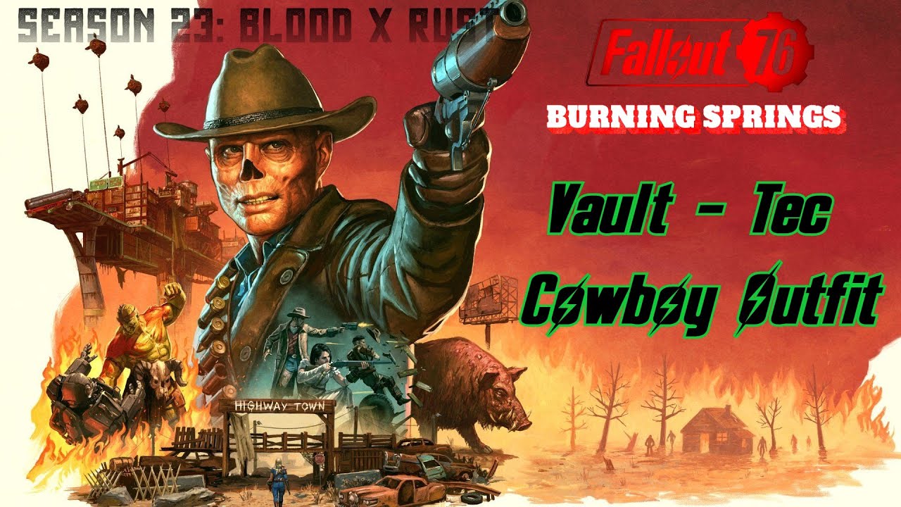 Fallout 76 | Season 23: Blood x Rust | Vault - Tec Cowboy Outfit | Rewards Location |