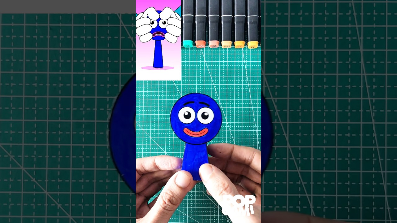 Coloring sprunki OC Circle ( from Save the Shapes ) papercraft 