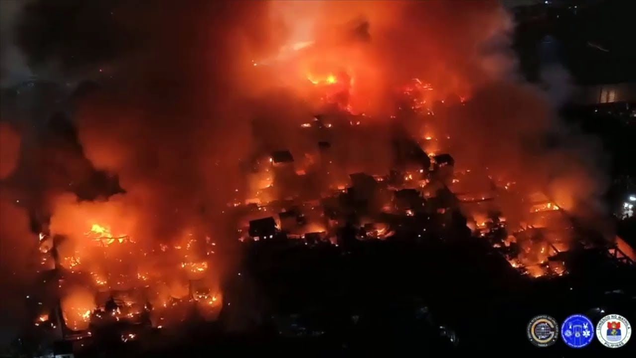 Huge fire rips through residential homes in Manila | Sky Star News ...