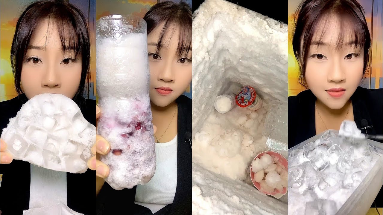 LZM / ASMR THIN ICE EATING / HARD ICE / WHITE ICE / FREEZER FROST EAT 