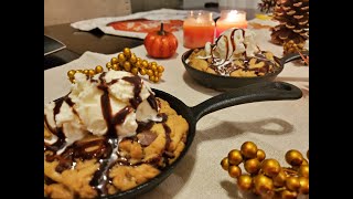 Skillet Cookie | Chocolate Chip Cookie | Mini Skillet Chocolate Chip Cookie | Holiday Dessert