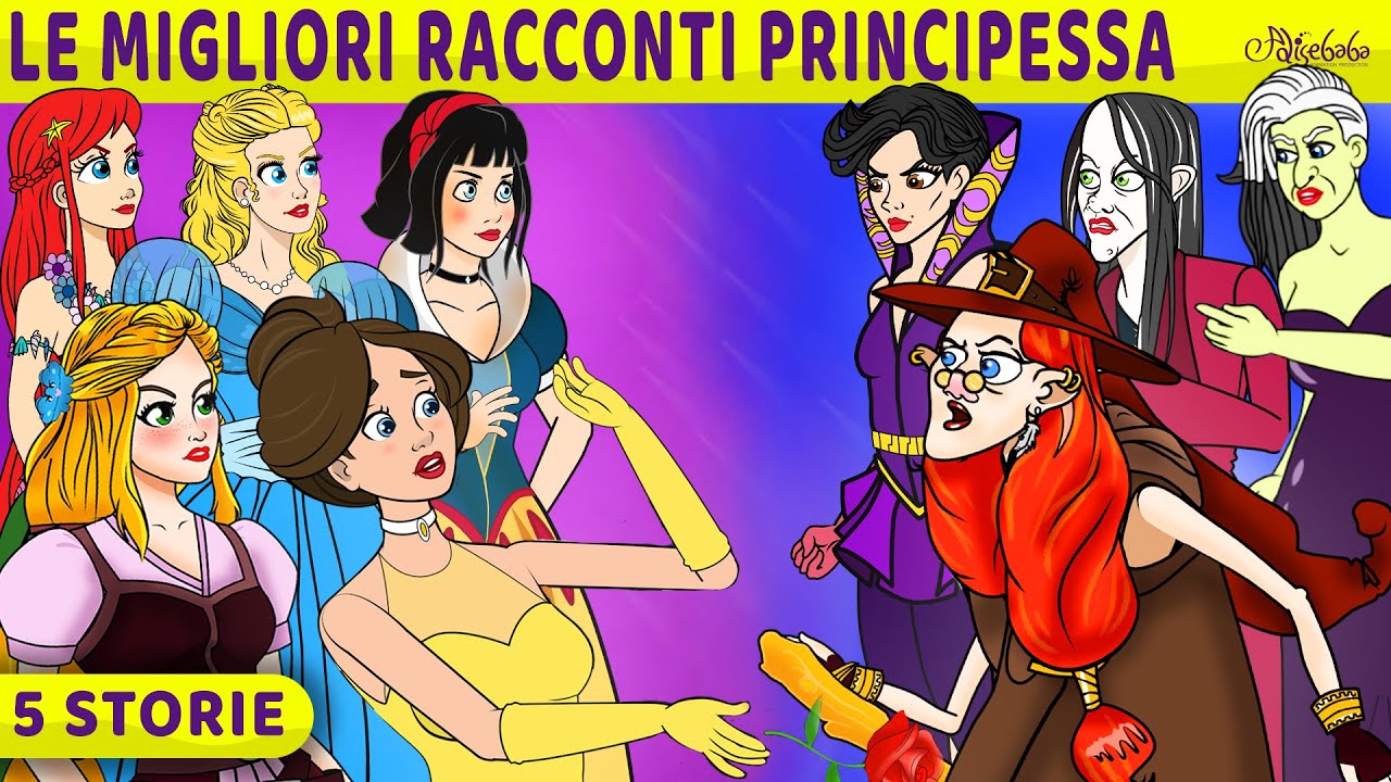 5 Principesse | Le Migliori Racconti Principessa | Cenerentola + Raperonzolo | Storie Per Bambini