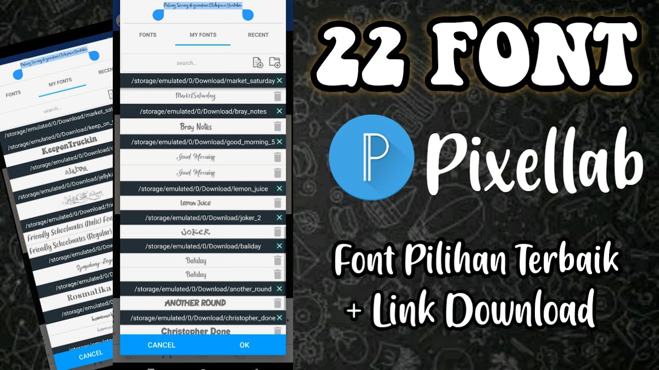 terbaru font keren pixellab || 22 font keren Pixellab terpopuler