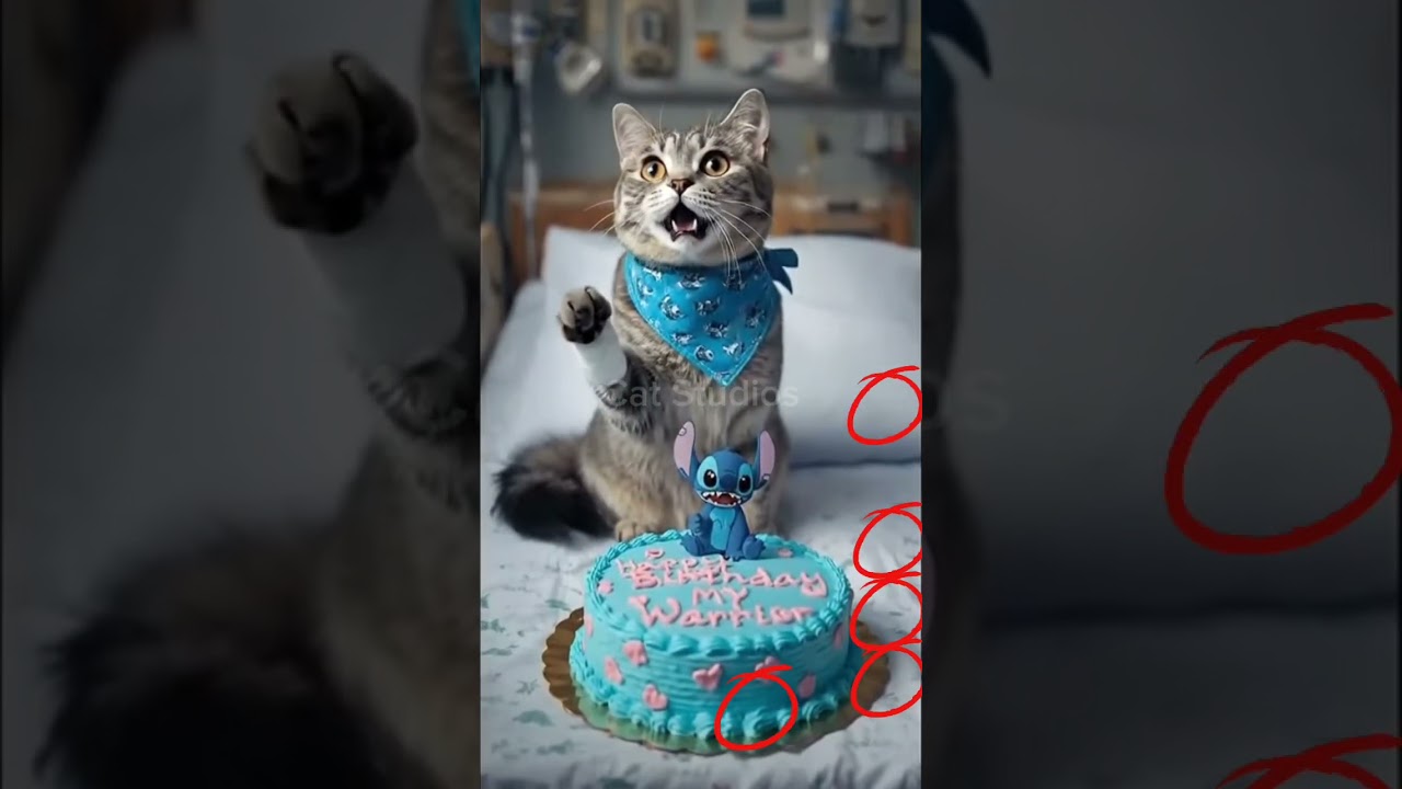 #happybirthday #funny #kitten #animalintelligence #kucing #cute #cat #cake #aicats #shorts #short #o