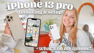 IPHONE 13 PRO UNBOXING & SETUP | what's on my iphone 13 pro 2022