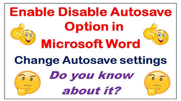 Enable Disable Autosave Option in Microsoft Word | Change Autosave settings | Do you know?