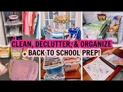 🍎✏️🚌CLEAN, DECLUTTER, ORGANIZE & BACK TO SCHOOL PREP | CLEANING MOTIVATION | Amy Darley