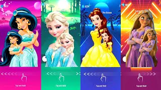 💖Disney Jasmine 🆚 Elsa Let it Go 🆚 Princess Belle 🆚 Tangled Rapunzel 💖princesses Tiles Hop screenshot 4