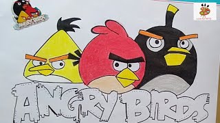 Angry bird || Game Art | Draw and colour | Love for ARTS screenshot 2
