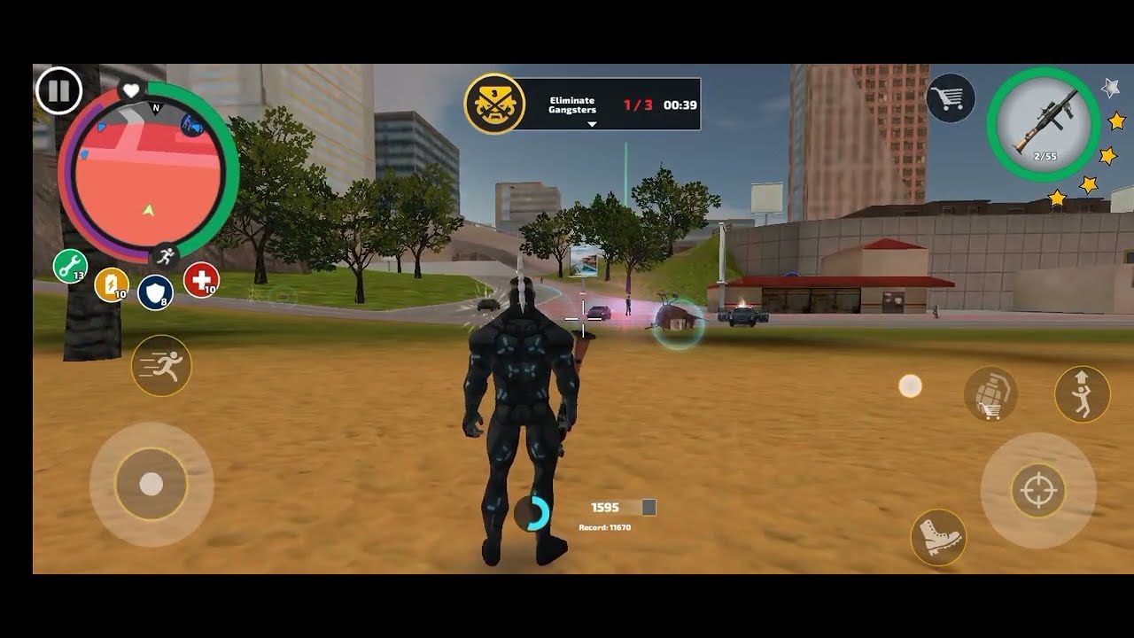 Police and me full fighting in rope hero vice town game 