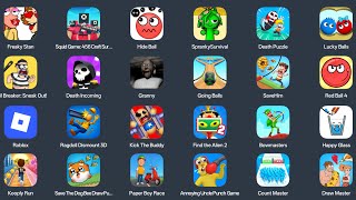 Minecraft,Popy Playtime 5,Squid Games,Hide Ball,Poppy Playtime 4,Roblox,Sprunki Survival,Free Fire