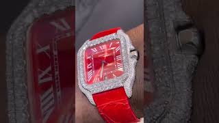 Custom Iced Red Dial Watch