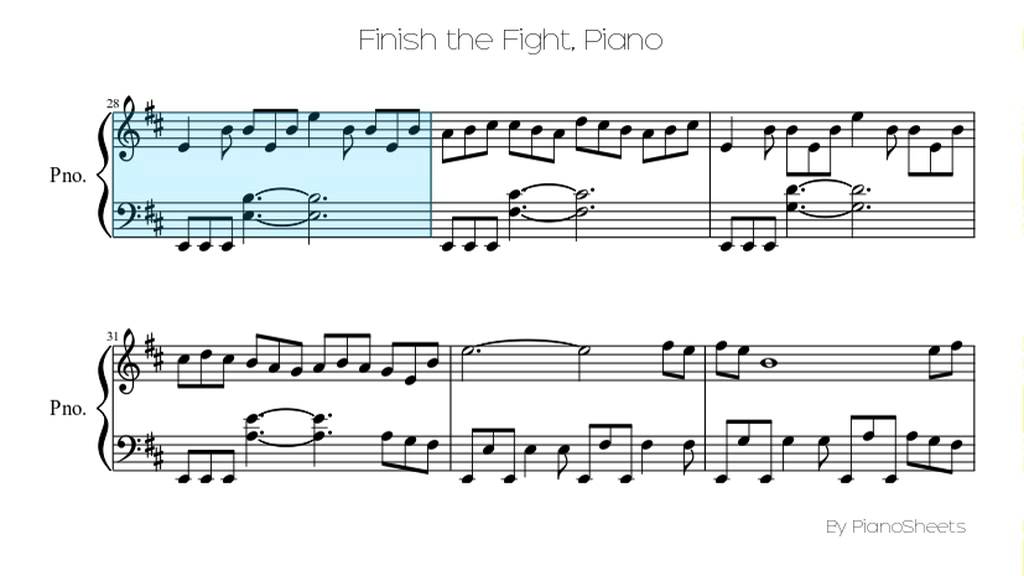 Finish The Fight Piano Solo Youtube