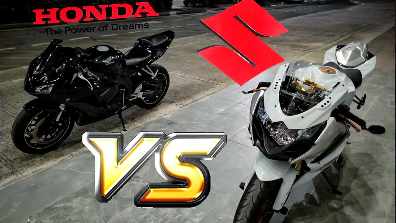Gsxr 1000 VS Cbr1000 + Police after us!