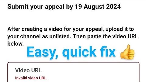 YouTube appeal Invalid Video URL. Easy quick fix 👍 #invalid #url #youtube