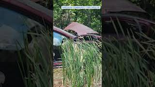 Car hit by Amtrak train, alligators delay rescue