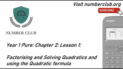 Solving Quadratics: Year 12 Pure Maths. Chapter 2. Lesson 1.