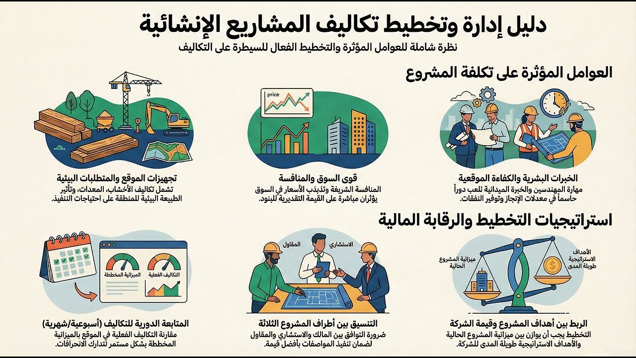 ملخص المحاضرة (12): دليل إدارة تكاليف المشاريع الإنشائية