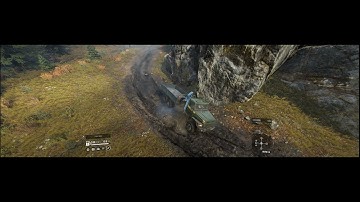 SnowRunner: How to get out of deep mud without a winch point by using the Crane.