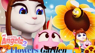 Cute Angela 2 grow the Flowers in garden ?? Angela gardening  Full episode Talking  Angela 2 