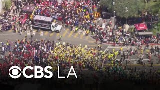 Thousands gather in downtown Los Angeles for May Day march