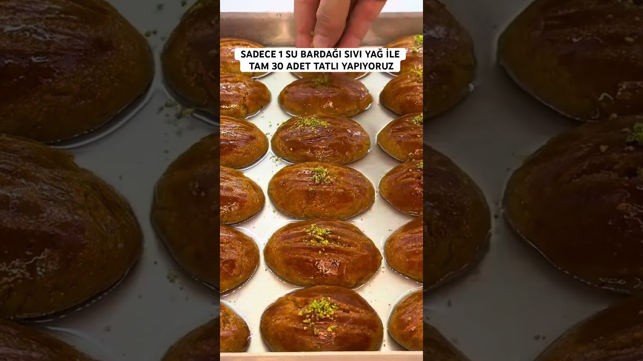 KATI YAĞSIZ ŞEKER PARE OLURMU DEMEYİN MUHTEŞEM OLUYOR💯#şekerpare #sıvıyağlışekerpare #tatlı #food