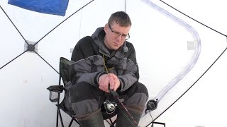 Pirma seliavų žvejyba šiemet su palapine ir šildytuvu