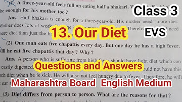13. Ons dieet | Klas 3 | EVS | Vragen en antwoorden | Engels als medium | Maharashtra Board | Lee...