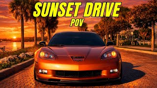 POV: MANUAL C6 Z06 CORVETTE SUNSET DRIVE | PEDAL CAM ON