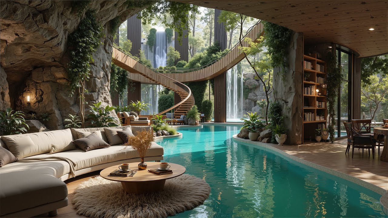 Tropical Villa Morning Escape | Soft Jazz music in the Villa for Study, Work