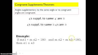 2.8 Proving Angle Relationships