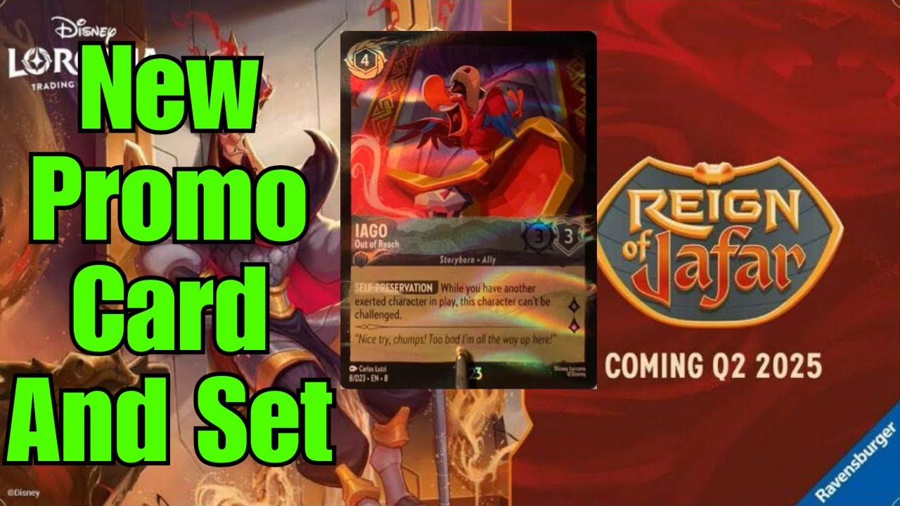 d23 iago lorcana card Limited edition foil promo card featuring Iago from Disneys Lorcana series Iago - Out of Reach