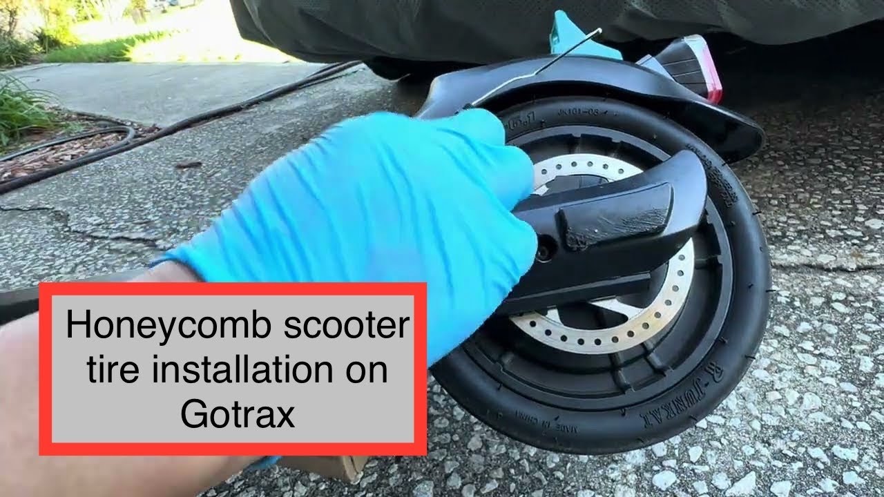 Installing Airless Honeycomb solid tire on GOTRAX Apex Pro step by step tutorial instructions