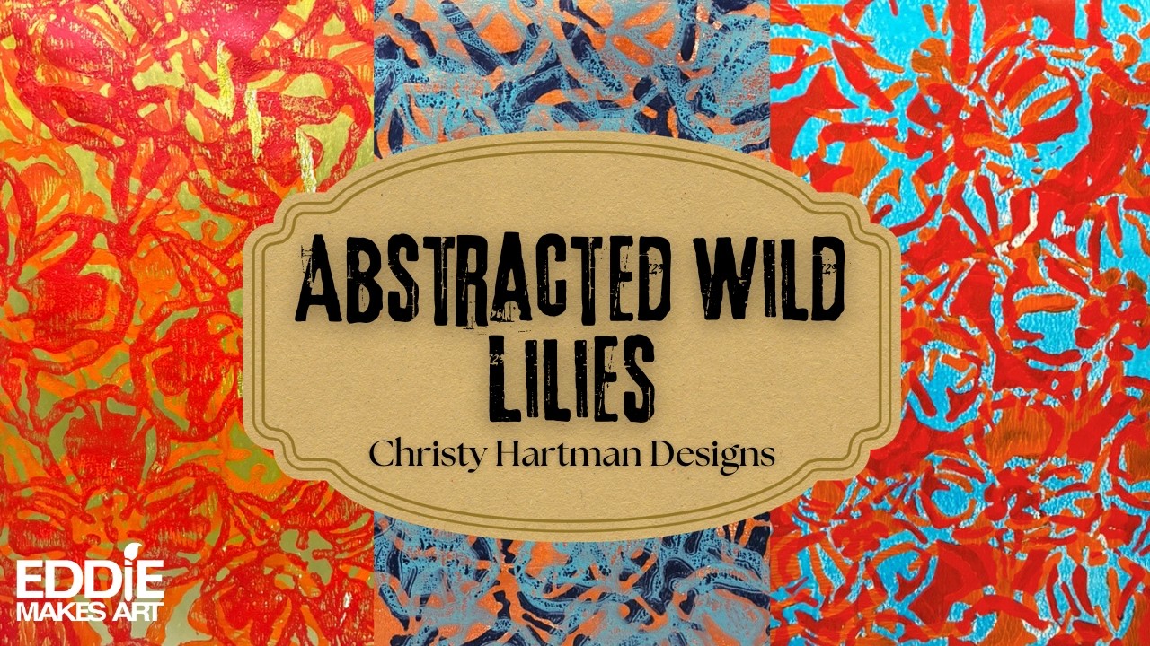 Дизайн художницы Кристи Хартман - Абстрактные дикие лилии #геллипринтинг