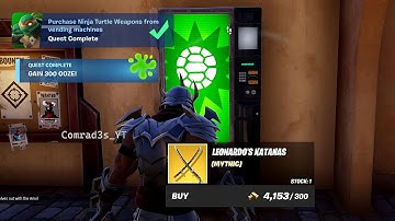 Purchase Ninja Turtle Weapons from vending machines Fortnite