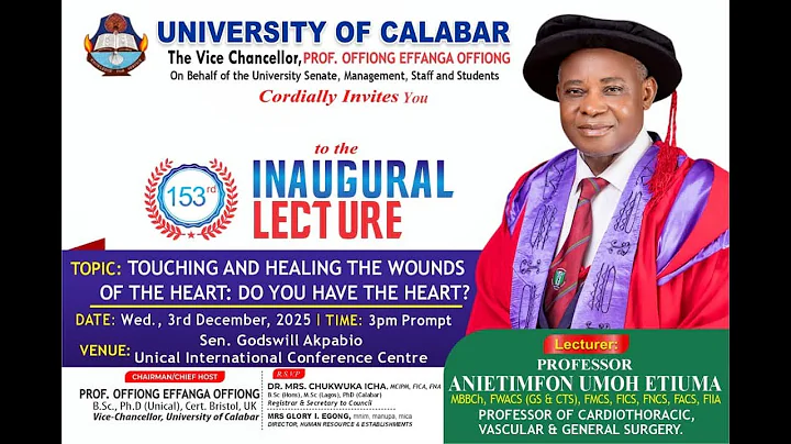 🎙️ LIVE NOW | 153RD INAUGURAL LECTURE – UNIVERSITY OF CALABAR