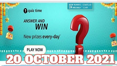 Amazon Quiz Answers Today|Daily Quiz Time| 20 OCTOBER|Amazon Funzone Quiz Time Answers