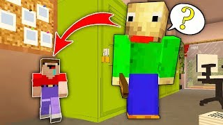 NOOB ANT HID FROM THE BALDI AT THE SCHOOL IN MINECRAFT ! HIDE AND SEEK 1 BLOCK IN MINECRAFT !