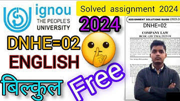 DNHE=02 IGNOU solved free assignment 2024// #ignousolvedassignment2024_25  #DNHE=02 #assignmentiguon