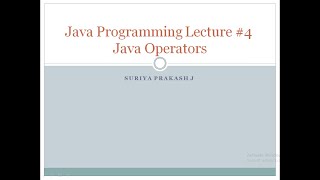 Java programming Lecture 4