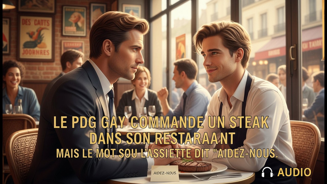 Le PDG gay commande un steak dans son restaurant — mais la note sous l'assiette dit 'Aidez-nous'.